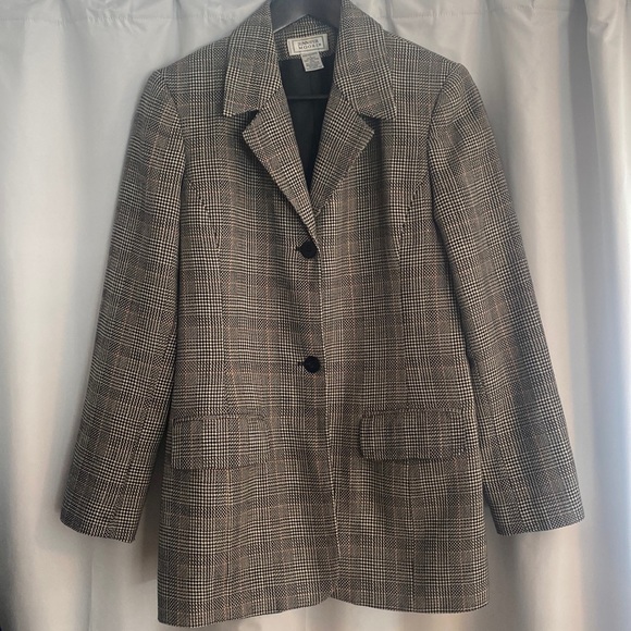 Vintage Jennifer Moore Wool Houndstooth Print Blazer women’s size 4 - Picture 1 of 6